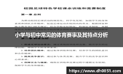 小学与初中常见的体育赛事及其特点分析